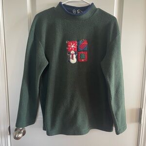 Croft & Barrow Navy and Green Fleece Pullover